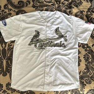 White St Louis Cardinals Camo Logo Men's Jersey - XL